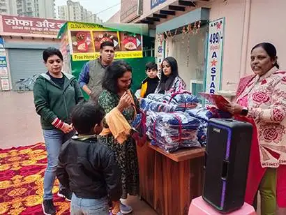 School uniforms being distributed to underprivileged children
