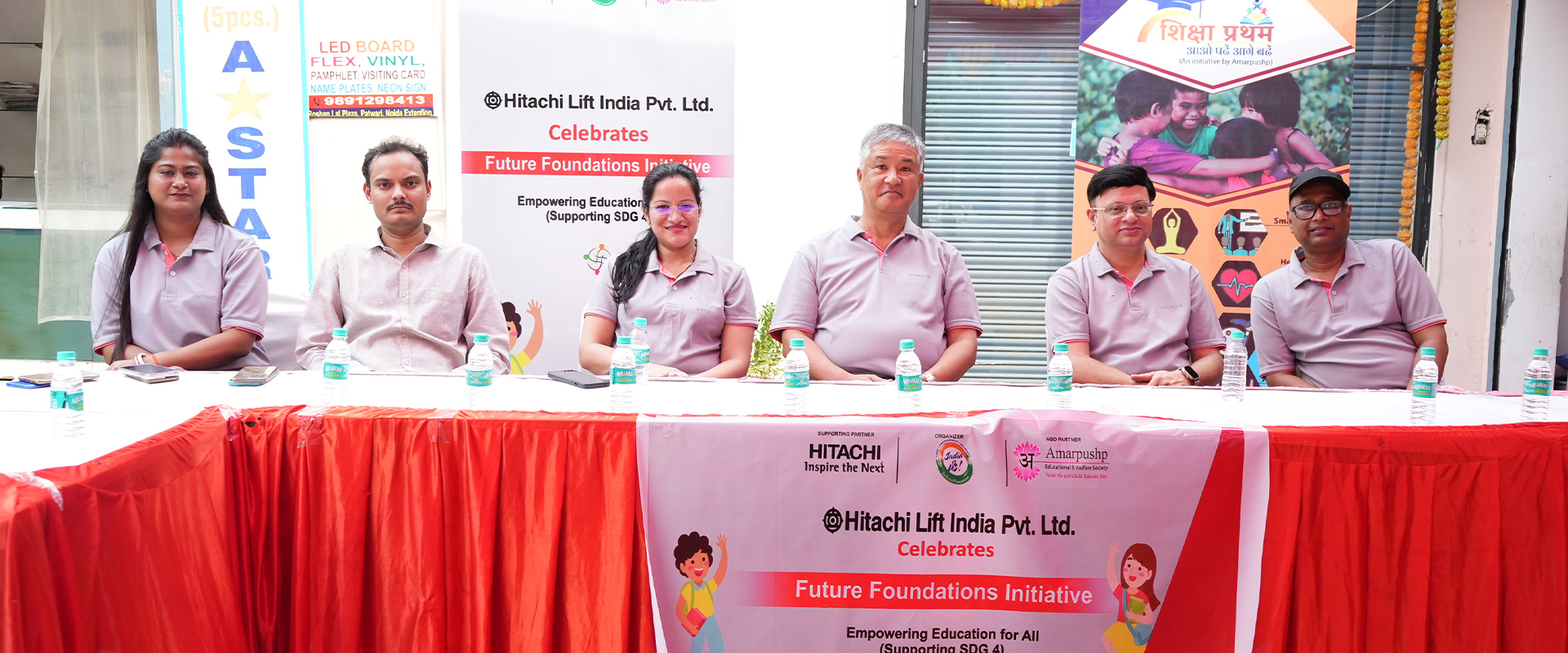 School and college students participating in community service and social welfare activities