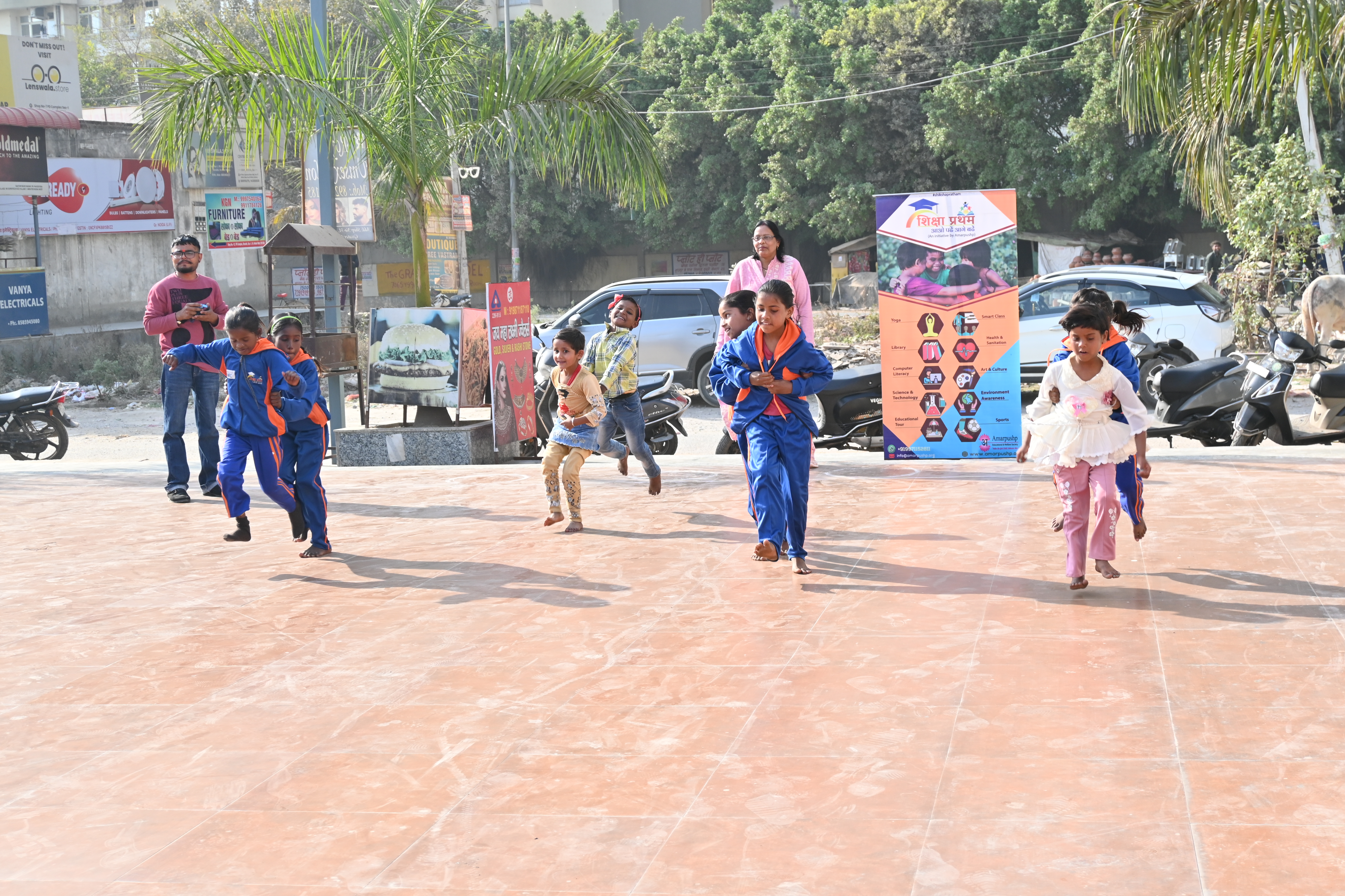 Youth engaged in outdoor sports training and teamwork