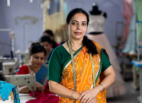 Women receiving hands-on training for sustainable livelihood opportunities